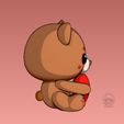 pic3.jpg Teddy Bear with red heart 3d Model