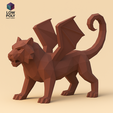 Manticora.png Manticore - Mythological beast with lion body, wings and venomous tail Low Poly style