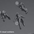 28mm US dead soldiers WW1, dead soldiers (5 nationalities) - 28mm