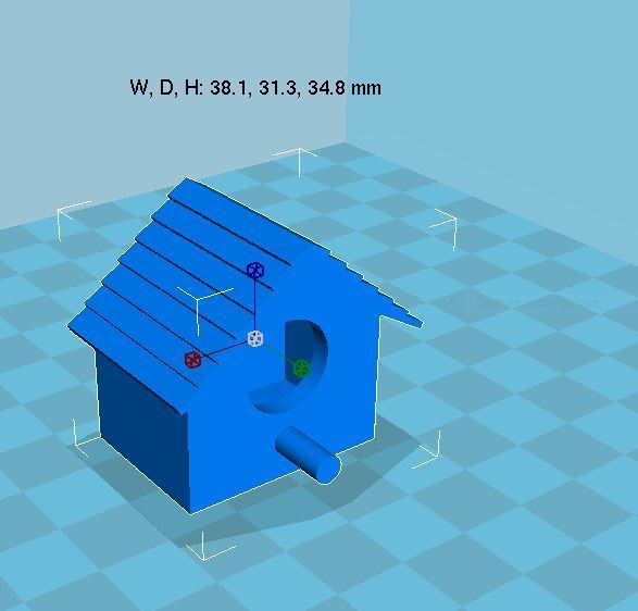 W, D, H: 38.1, 31.3, 34.8 mm gs Fichier STL gratuit Nichoir à oiseaux aimanté sur le réfrigérateur・Modèle à télécharger et à imprimer en 3D, chris480