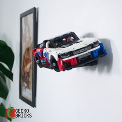 1.jpg STL file Gecko Bricks Wall mount for Technic Nascar Next Gen Chevrolet Camaro ZL1 42153・3D printing model to download