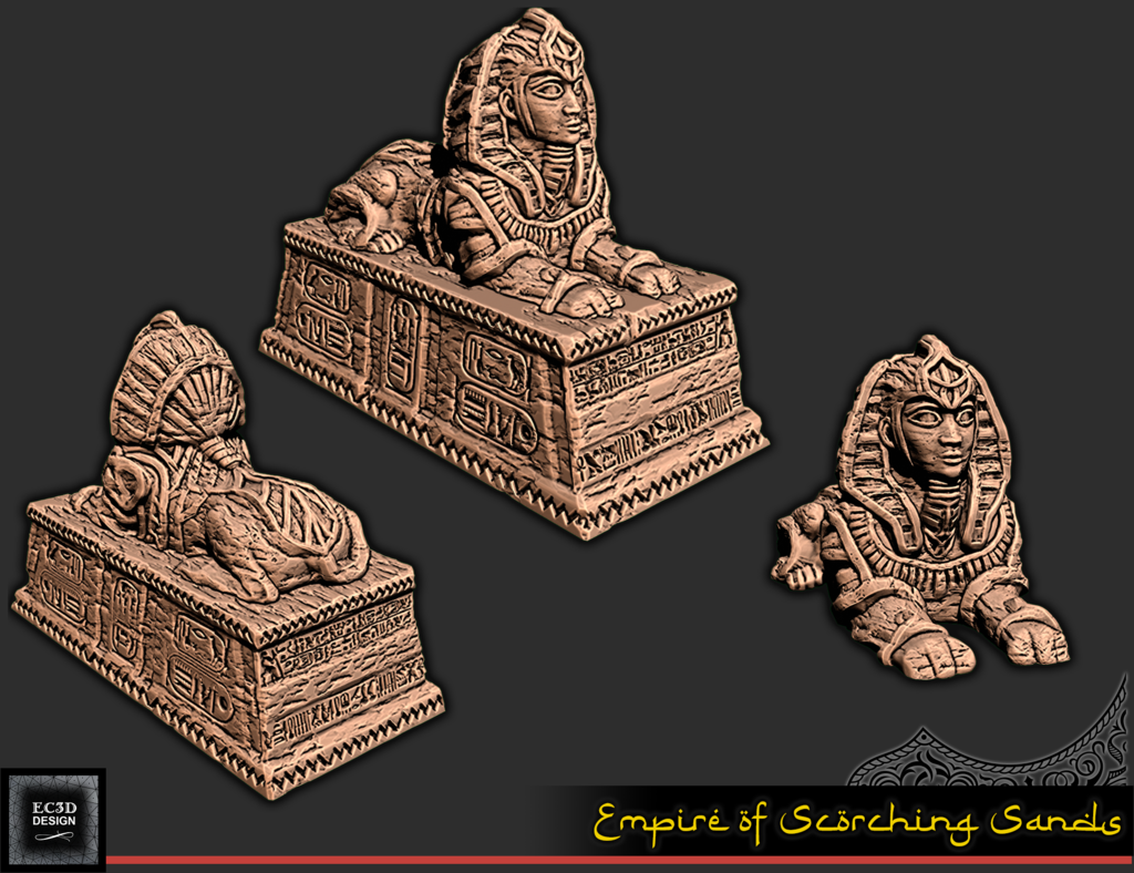Download free STL file Sphynx Statue Tabletop Gaming • Model to 3D
