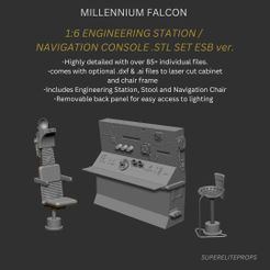 NAVCOMFULL-SET.jpg 1:6 Sixth scale Millennium Falcon Engineering station / Navigation Console SET  ESB version