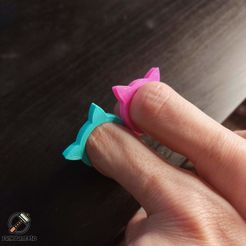Kitty-Ring-Frikarte3D-3DPrint-Far.jpg Archivo STL Anillo Kitty・Modelo para descargar e imprimir en 3D