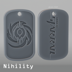 h_01.png STL file Nihility dogtag Honkai Star Rail・3D printing template to download