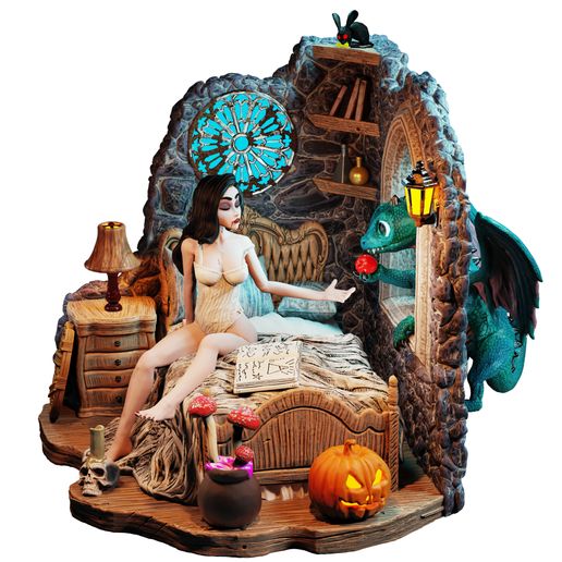 Eve and the Dragon 3D model