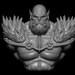 Garrosh Adorno Puerta por VRM.jpg Free STL file Garrosh Infernal Scream WoW Ornament・3D printing model to download