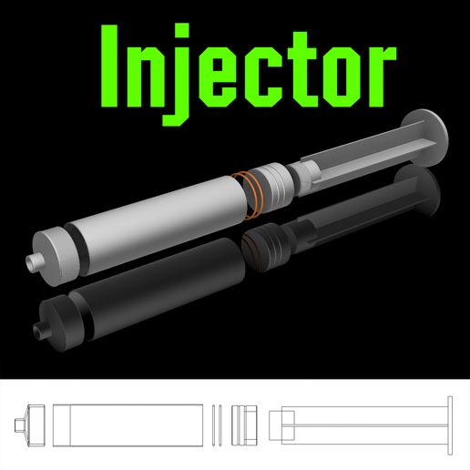 3D STL and STEP file Injector for soft plastic plastisol bait mold 3D model