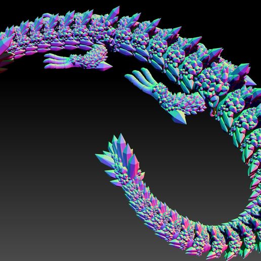 Preview11.jpg Archivo STL DRAGÓN ARTICULADO - FLEXI CRYSTAL DRAGON 3D PRINT・Modelo de impresión 3D para descargar, leonecastro