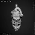 Santa_skull_vol1_Pendant_z1.jpg Santa claus skull vol1 pendant