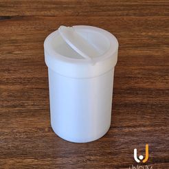 80.jpg STL file WASTE BIN / GARBAGE GARBAGE CAN / TRASH CAN WITH HINGED LID・3D printable design to download