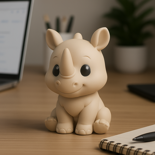 Cute Rhinoceros - Kawaii Animals Collection 3D model