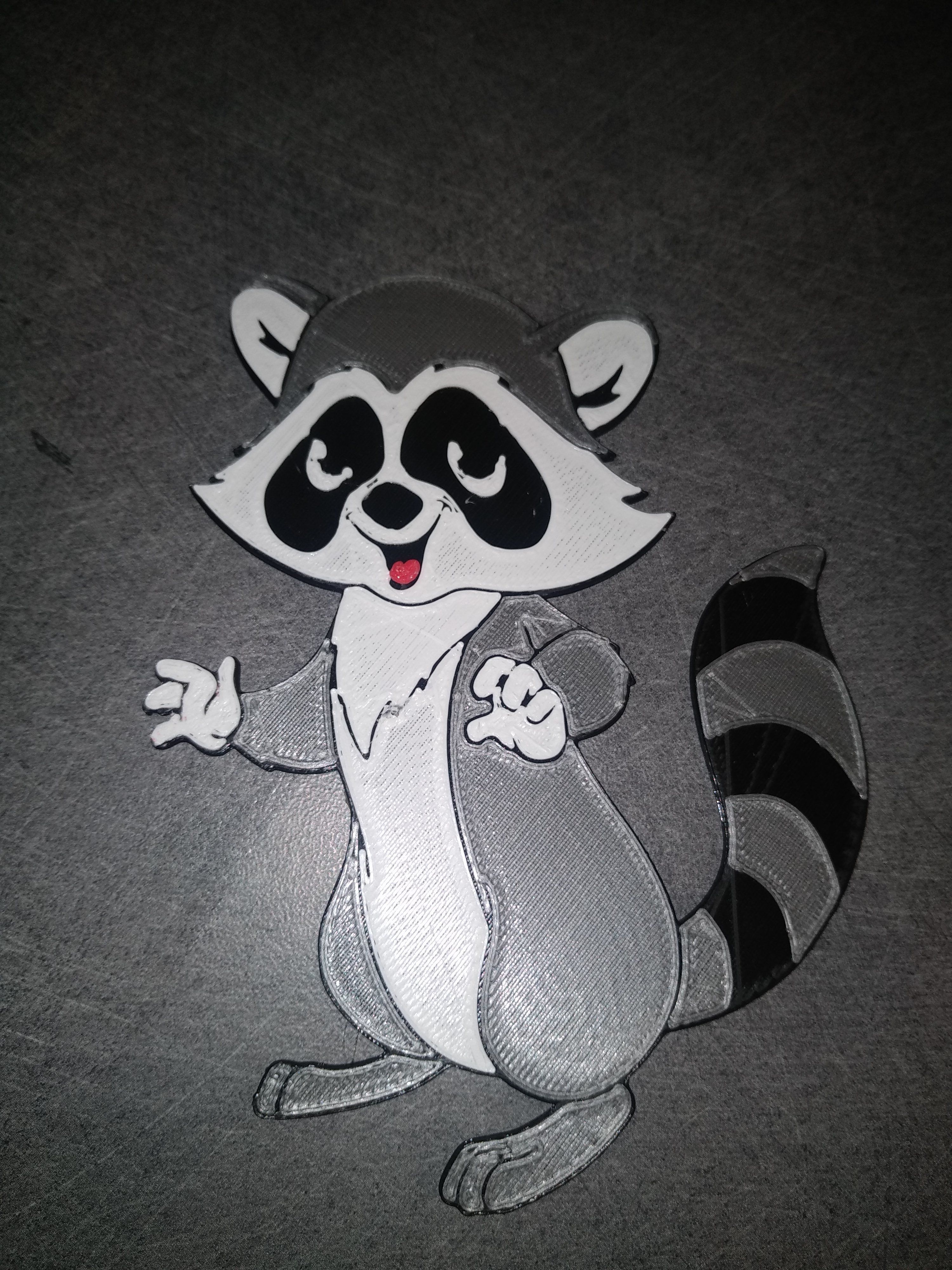 Download STL file raccoon 2D . raccoon 2D • Object to 3D print ・ Cults