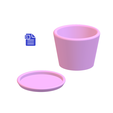 STL00650-1.png Planter with holes & Water Dish