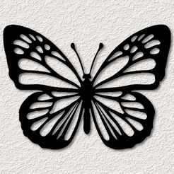 project_20230709_1122260-01.png Archivo STL mariposa arte de la pared mariposas decoración de la pared 2d arte animal・Plan de impresora 3D para descargar