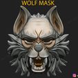 01.jpg Wolf Mask - Japanese Samurai Mask - Oni Tiger Mask - Halloween 3D print model