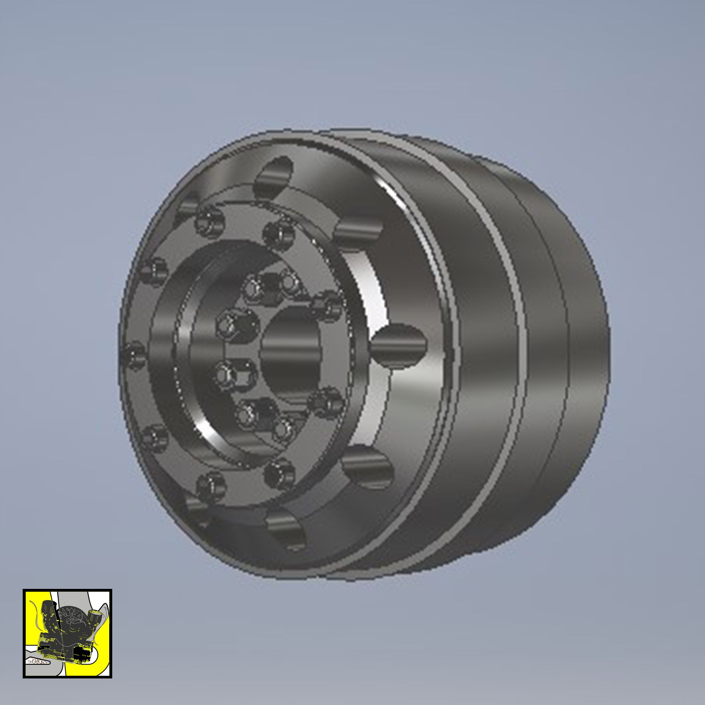 0104_Rims_Truck_offroad_0104-(FRONT)_(R2).jpg STL file 1/64 Scale Offroad Truck Rims・Model to download and 3D print, PWLDC