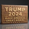 1TRUMP2024-©.jpg Trump 2024 MAGA Sign - CNC Files For Wood, 3D STL Model