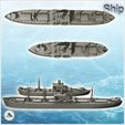 4.jpg Set of two large transport ships with chimneys and boats (3) - World War Two Second WWII Western campaign USA UK Germany