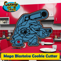 009-M-Blastoise-2D.png Archivo STL Cortador de galletas Mega Blastoise・Diseño de impresora 3D para descargar, CosmicSkull