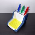 IMG_3211.jpg STL/3MF files for Sticky Notes Organizer with stencils and pen holder. Desk organizer.