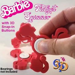 Barbie-Fidget-IMG.jpg Archivo STL Muñeca Barbie Fidget Spinner Toy + Buttons Fun STL Files・Modelo de impresora 3D para descargar