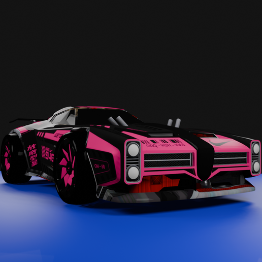🏎️ Neon-Pulse Cyber Racer・ OBJ File for 3D printing・Cults