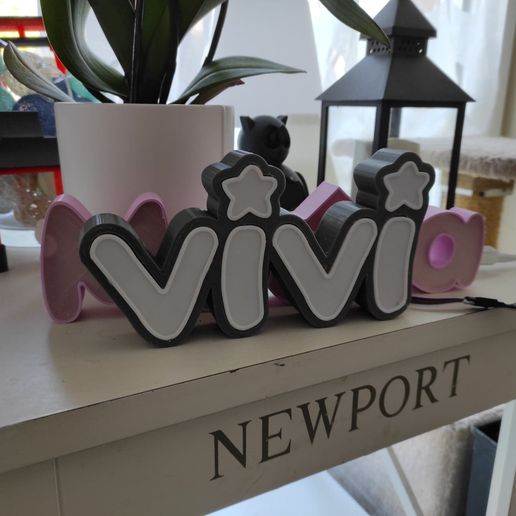 🔦 Vivi, Lumineux Nombre, Iluminación Led, Letrero Nombre・Archivo
