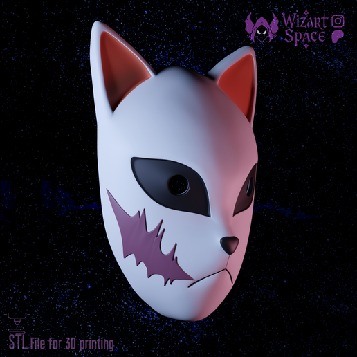 🦊 Sabito Mask - Demon Slayer・ STL File for 3D printing・Cults