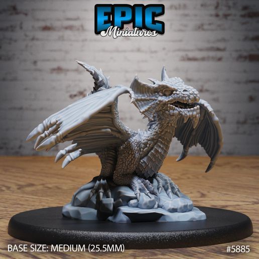 Brass Dragon Wyrmling Sitting ‧ DnD Miniature ‧ Tabletop Miniatures ‧ Gaming Monster ‧ 3D Model ‧ RPG ‧ DnDminis ‧ STL FILE