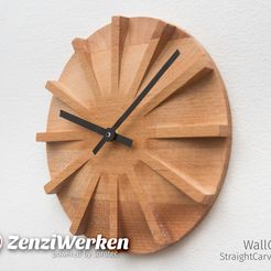 WallClock-StaightCarve-2.jpg Free DXF file Clock Face "StraightCarve" cnc・Template to download and 3D print
