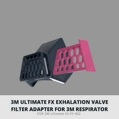 3M ULTIMATE FX EXHALATION VALVE FILTER ADAPTER FOR 3M RESPIRATOR FOR 3M Ultimate FX FF-402 STL file 3M Ultimate FX FF-402 Exhalation Valve Filter Adapter for 3M Respirator・Template to download and 3D print, RAIN