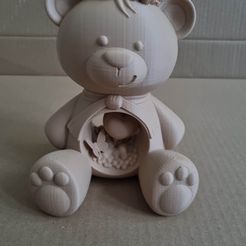 Valentine´s Teddy Bear Ornament printed in place without supports