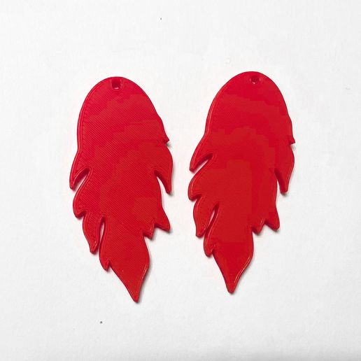 3D Printed Minimalist Fire Flame Earrings | Trendy, Lightweight, Cute, Dangle, Hypoallergenic Jewelry | Women's Accessories 3D model