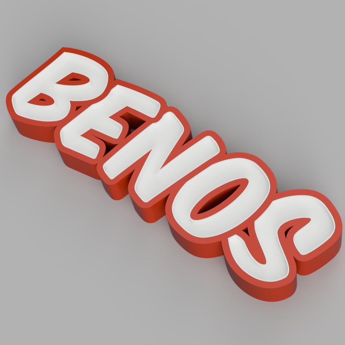 Download file NAMELED BENOS LED LAMP WITH NAME • 3D printable object