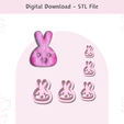easter-bunny-clay-cutters.png Easter Bunny  02 Clay Cutter for Polymer Clay | Digital STL File | Clay Tools | 5 Sizes Clay Cutters