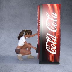 ven1.jpg Free 3MF file Woman at a Vending machine・Object to download and to 3D print