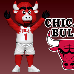 gjhgjgh.png NBA - CHICAGO BULLS BASKETBALL MASCOT STATUE - 3D PRINT