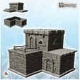 1-PREM.jpg Medieval stone building with flat roof and terrace (4) - Medieval Fantasy Magic Feudal Old Archaic Saga 28mm 15mm