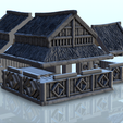 44.png Large medieval house with multi-floored thatched roof (8) - Warhammer Age of Sigmar Alkemy Lord of the Rings War of the Rose Warcrow Saga