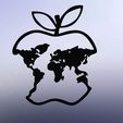 1.2.jpg line art apple, wall art apple, apple EARTH, 2d art apple earth, apple earth decoration
