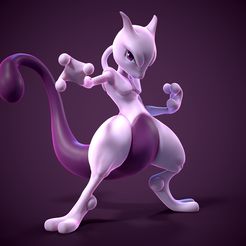 meewtwo.jpg STL-Datei Mewtwo-Pokemon・3D-druckbares Design zum Herunterladen