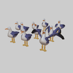 Goeland3d.png STL file Gulls for diorama・3D printer model to download