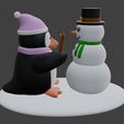 penguin-snowman2.jpg Penguin building a snowman