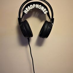 HeadPhones5.jpg Archivo STL Colgador de pared para auriculares.・Modelo para descargar y imprimir en 3D