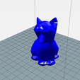 999.png Cat yawns low poly