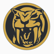 SabreToothTiger2.png Yellow Ranger Crest/Decal/Power Coin Sabre tooth Tiger Mighty Morphin Power Rangers