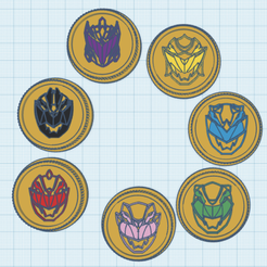 DinoFury.png Power Rangers Dino Fury/Kishiryu Sentai Ryusoulger Helmet Coins