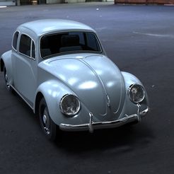 Keyshot-Render-VW-White20111003-8454-1jgdfcp.jpg Free STL file Volkswagen Beetle 3D Model, Car 3D CNC MODEL, PRINT 3D MODEL FREE DOWNLOAD, OLD CAR MID CENTURY, CAR 1960S・3D printable model to download