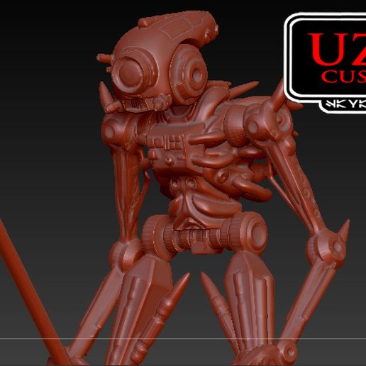 Star wars Mandalorian articulated  One eyed- CYBORG spidder DROİD 3D print model